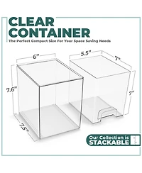Sorbus Tall Clear Stackable Pull-Out Storage Organizer Bins for Baby Bottles, Bathroom