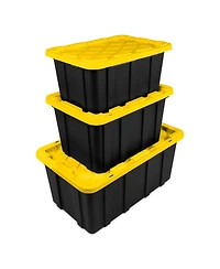 Sterilite 38 Gallon Industrial Stackable Storage Tote Lidded Containers, 16 Pack