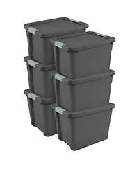 Sterilite 6Pk Latch Tote, Stackable Plastic Storage Container, 12Gal