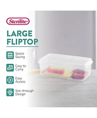 Sterilite Plastic Stacking FlipTop Latching Storage Box Container, Clear, 6 Pack