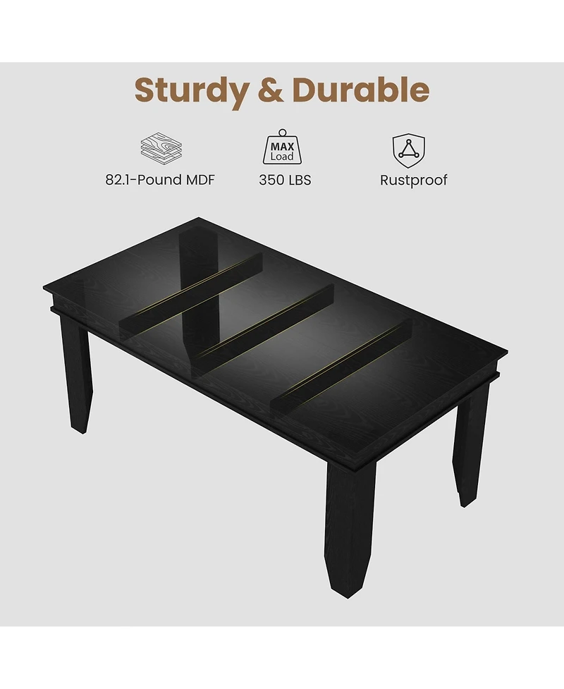 gaomon 63 Farmhouse Dining Table For 4-6 People, Room, Kitchen