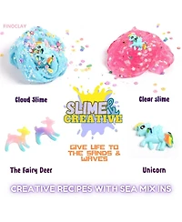 ToyButty 2 Slime Pack Clear Crystal Slime and Cloud Slime Kit for Girls Boys, Create with Kids Fairy Tales Theme, Premade Slime Making kit
