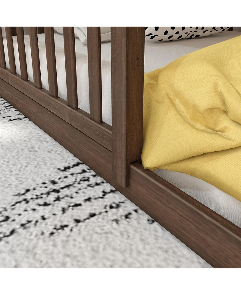Max and Lily Low Twin over Bunk with Stairs Single Guard Rail