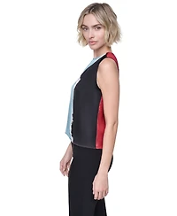 Dkny Petite Printed Sleeveless Blouse