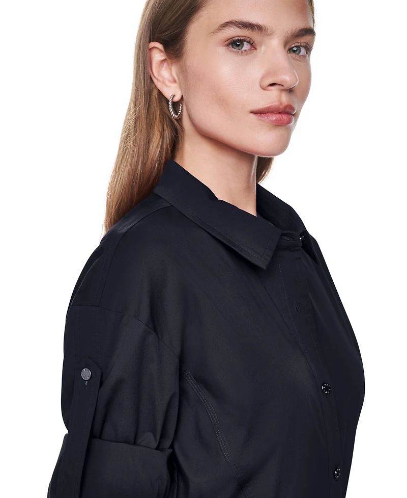 Dkny Petite Roll-Tab Button-Down Dress