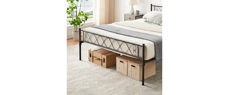 gaomon Size Metal Platform Bed Frame with Headboard and Footboard, Heart Shaped Bed Frame