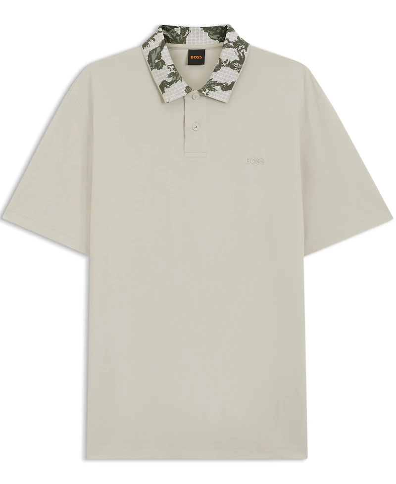 Boss by Hugo Men's Relaxed-Fit Jacquard Collar Polo Shirt
