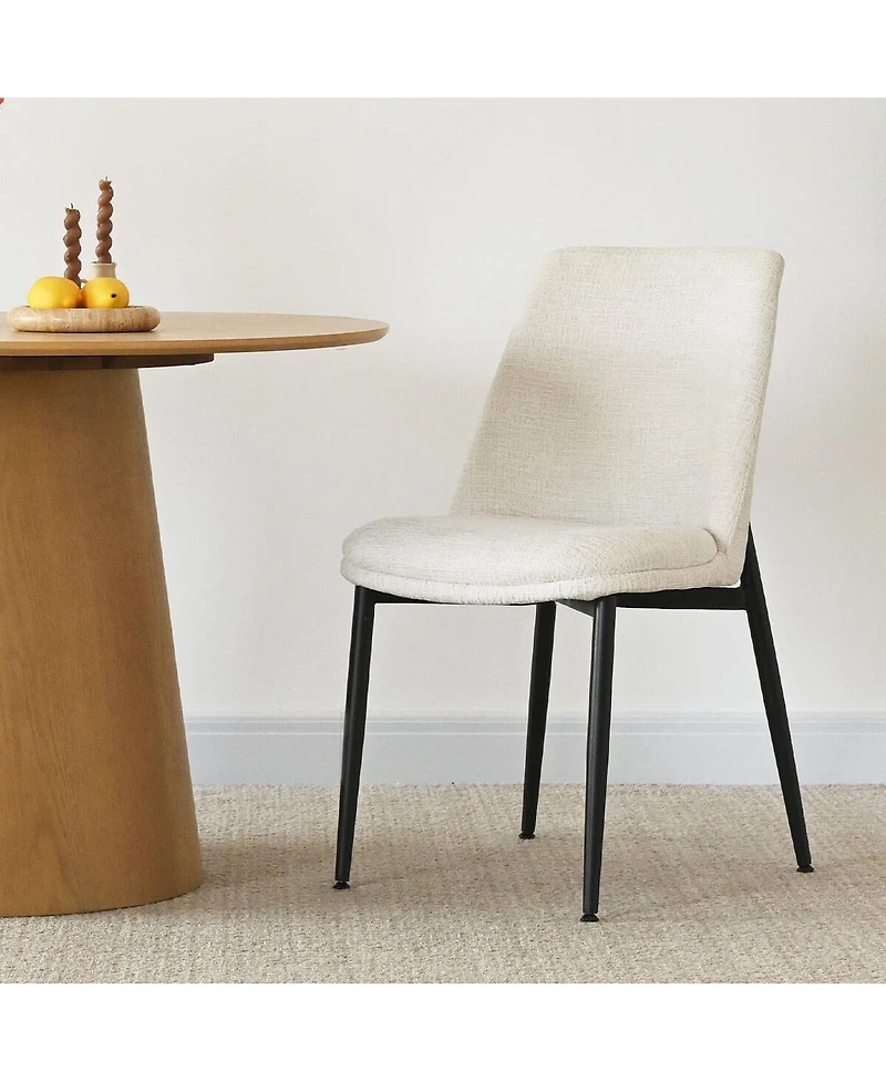 Maison Boucle Chenille Upholstered Dining Chairs Set of 4, Armless Side