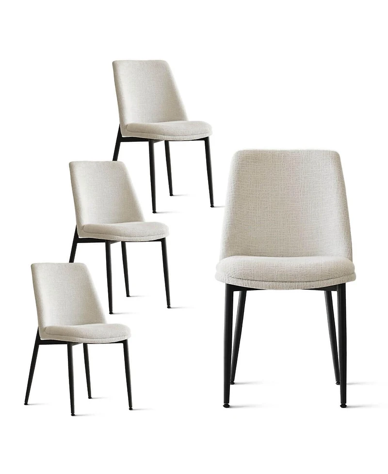 Maison Boucle Chenille Upholstered Dining Chairs Set of 4, Armless Side