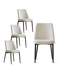 Maison Boucle Chenille Upholstered Dining Chairs Set of 4, Armless Side
