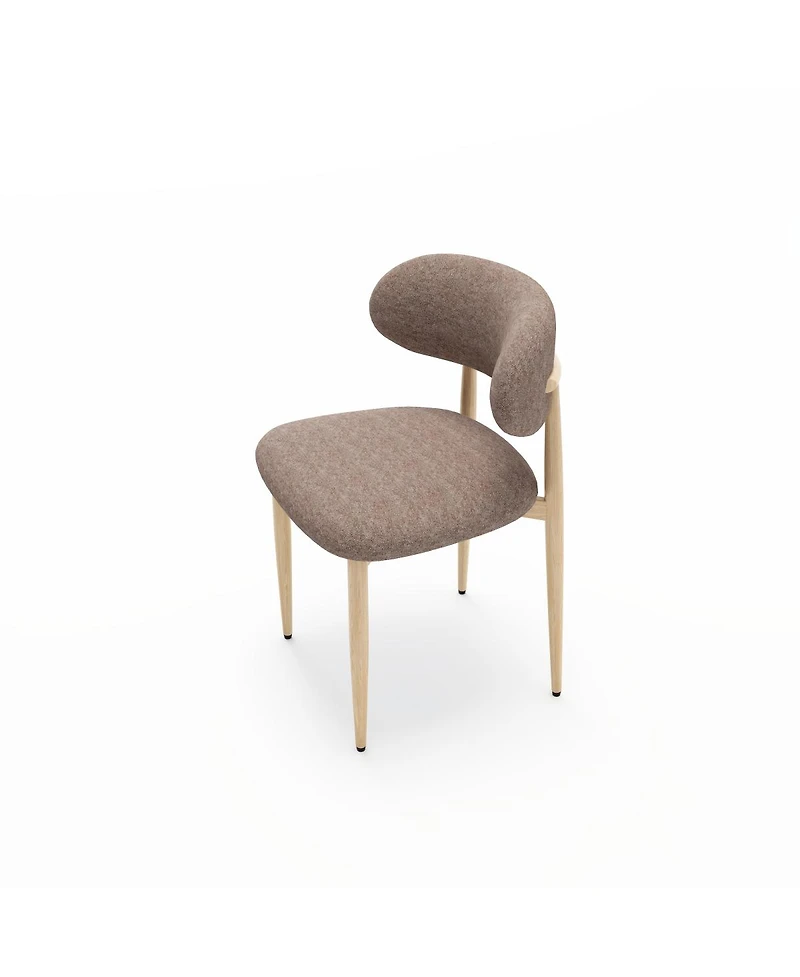 Streamdale Furniture Set of 4 Farmhouse Fabric Dining Chairs with Metal Legs
