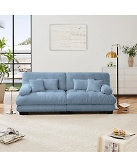 Maison Boucle 94.4'' Chenille Cloud Couch Loveseat, Deep Seat 2 Seater Sofa, Wood Frame
