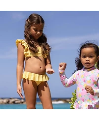 Snapper Rock Big Girls Sunshine Stripe Frilled Bikini