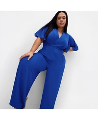 City Chic Women's Braelynn V Neck Jumpsuit