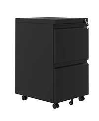 gaomon 2-Drawer Rolling Metal Mobile File Cabinet for Office with Lock, Black