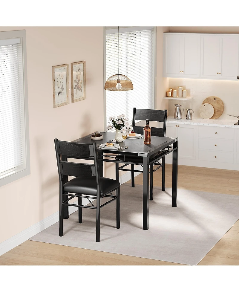 gaomon Dining Table Set for 2 with Upholstered Chairs, Dining Room Table Set for 2, for Kitchen, Apartment