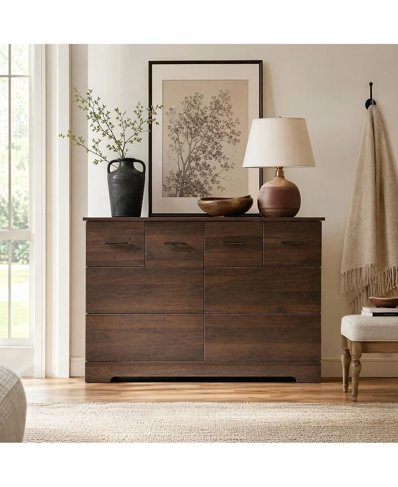 homfan 8 Drawer Dresser for Bedroom, Modern Chest of Drawers with Metal Handles, Storage Organizer for Bedroom, Living Room, Entryway and Hallway