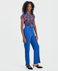 Kasper Women's Ava Straight-Leg Press-Pleat Pants, Regular & Petite