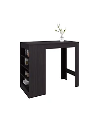 flynama Compact Counter Table with 4 Storage Shelves for Small Spaces