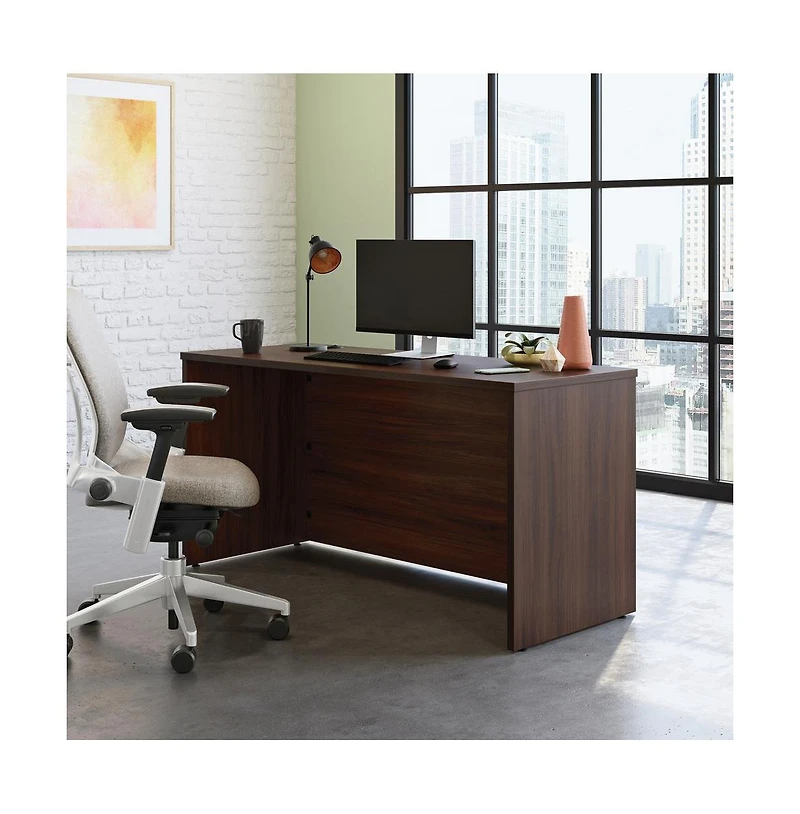 Sauder Affirm Commercial Office Desk, Noble Elm finish