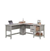 Sauder Summit Station L Desk, Glacier Oak finish