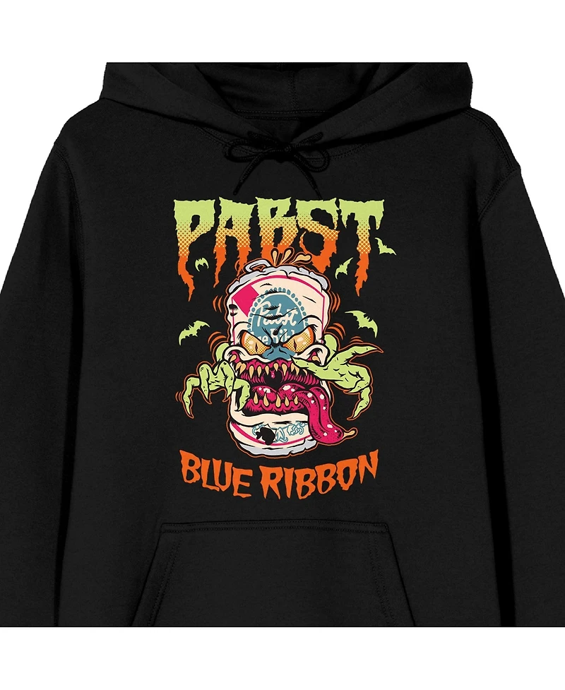 Pabst Blue Ribbon Men's Halloween theme can beer monster illustration on Adult Hoodie