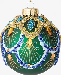 Holiday Lane Peacock Embellished Ball Ornament, Macy's Exclusive