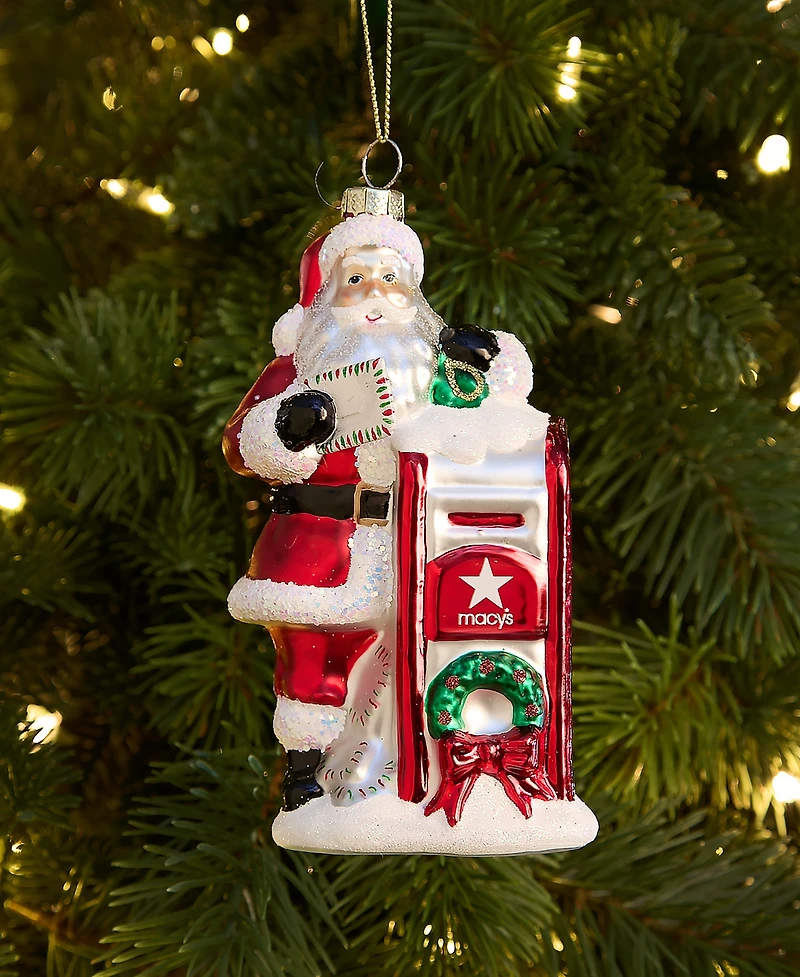 Holiday Lane Macy's Santa With Mailbox Ornament, Macy's Exclusive