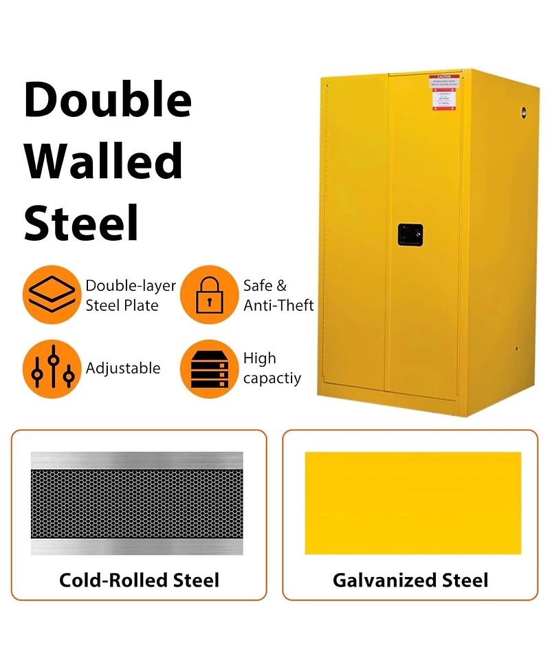 Gaomon 60 Gallon Manual Close Flammable Storage Cabinet