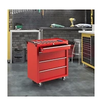 Gaomon 4-Drawer Portable Tool Storage Cart, Rolling Tool Chest Cabinet, Lockable Toolbox Organizer