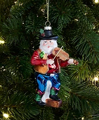 Holiday Lane Texas Glass Cowboy Santa Ornament, Macy's Exclusive