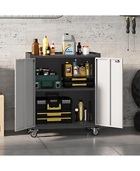 Gaomon Heavy Duty Metal Locking Garage Tool Cabinet with Adjustable Shelf, Rolling Wheels