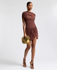 Avec Les Filles Women's Floral Embroidered Bustier Mini Dress