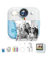 Contixo Kids Instant Print Camera with 3 Rolls of Paper and 32GB Card, 1080P, Ages 3-12, boys girls