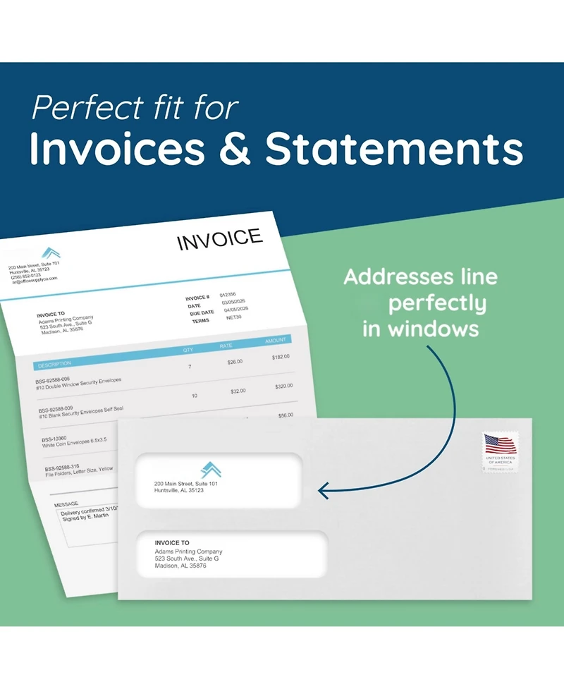 Gnuadz Flip And Seal Double Window Security Envelopes
