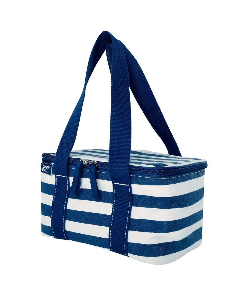 Lands' End Rectangular Small Cooler Bag Insulated 1.5 Gal, Canvas Soft Cooler with Tote Handles and Zip Closure