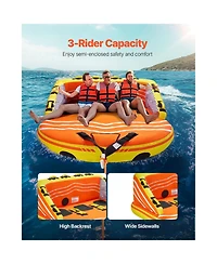 Hikeen Towable Tube for Boating 1 3 Riders Inflatable Boat Tubes and Towables 510lbs Water Sport Towable Tube for Boat to Pull