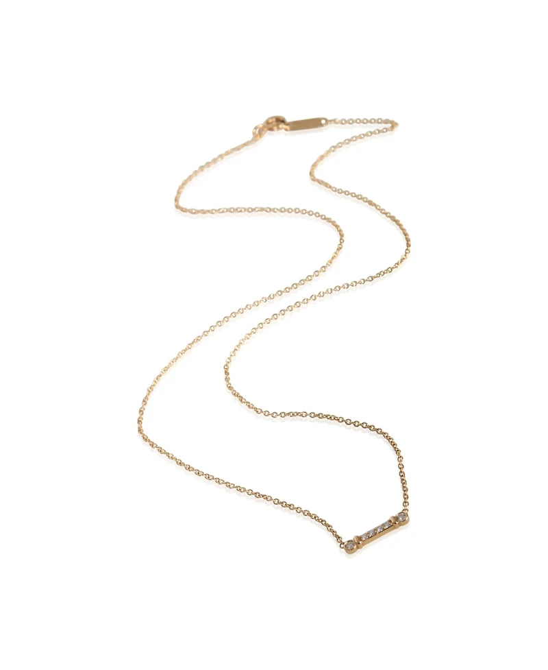 Pre-Owned Tiffany & Co Rose Gold Diamond Fluer De Lis Key Bar Pendant