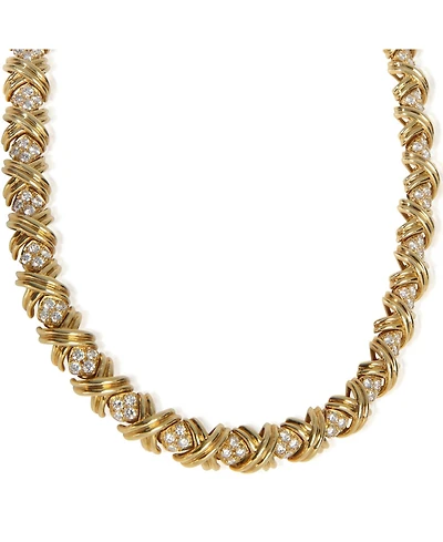 Pre-Owned Tiffany & Co Yellow Gold Diamond X Collection Necklace