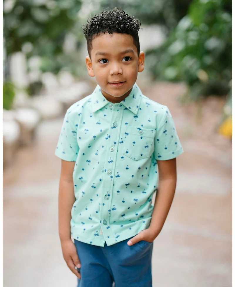 Hope and Henry Little Big Boys' Organic Short Sleeve Pique Shirt