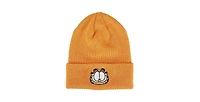 Garfield Men's Face Character Cuffed Flat Embroidery Logo on Orange Acrylic Knitted Woven Beanie