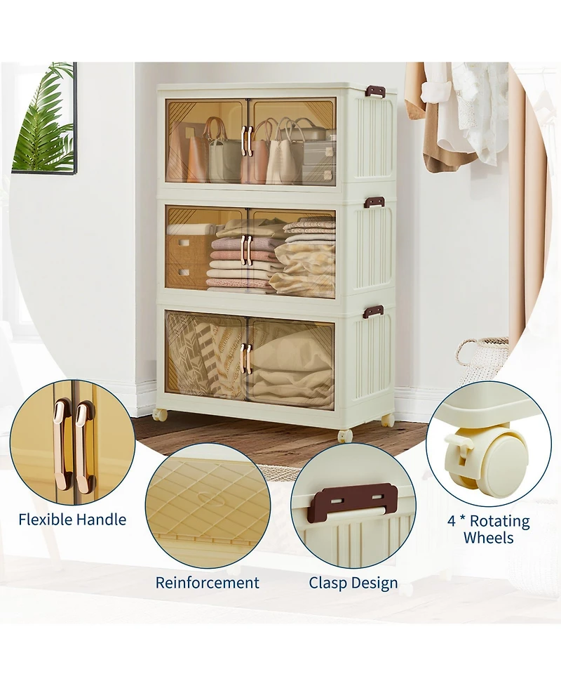 homfan Layers Stackable Plastic Storage Bin with Lid