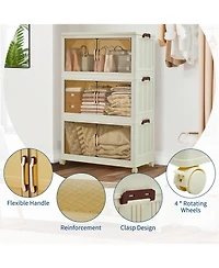 homfan Layers Stackable Plastic Storage Bin with Lid