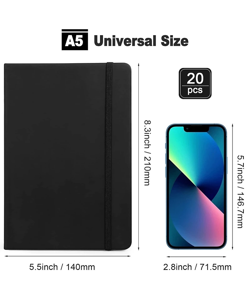 Gnuadz Lined Journal Notebooks A5 Hardcover Pu Leather Wide Ruled