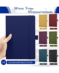 Gnuadz Lined Journal Hardcover Notebook College Ruled Pen Holder Pu Leather