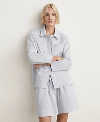 Mango Women's Cotton Striped Pajama Top