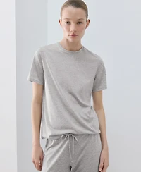 Mango Women's Lyocell Cotton Short-Sleeve T-Shirt
