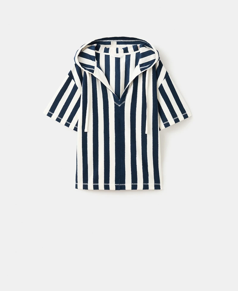 Mango Women's Striped Terry Cotton Sweatshirt
