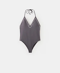 Mango Women's Studs Halter Swimsuit