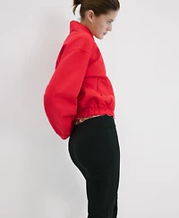 Mango Women's Shirt Collar Bomber Jacket